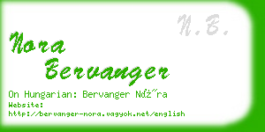 nora bervanger business card